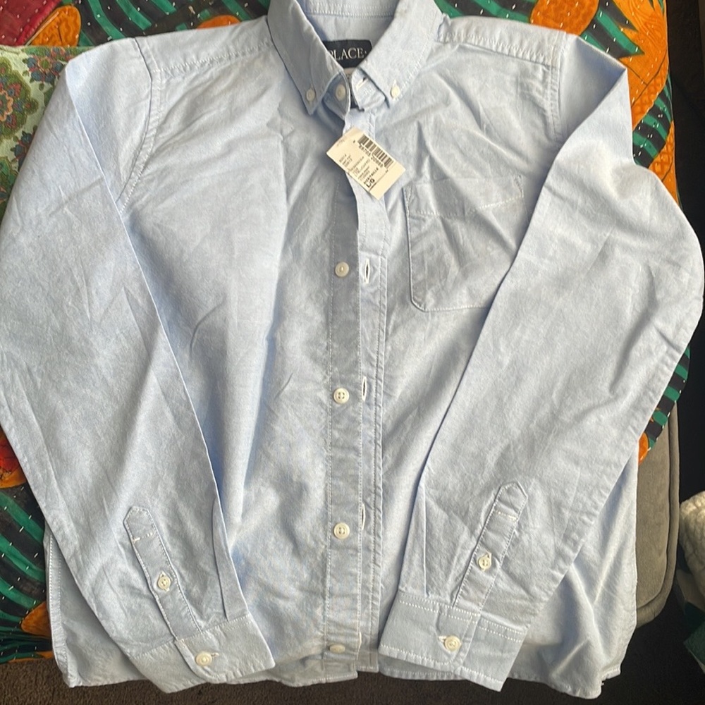 2! Brand new never worn BOYS pale blue button downs gap kids/Childrens place